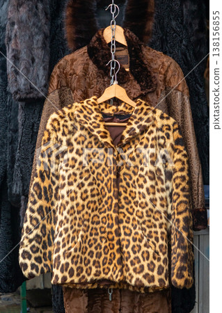Leopard print fur coat Leopard print fur coat 138156855