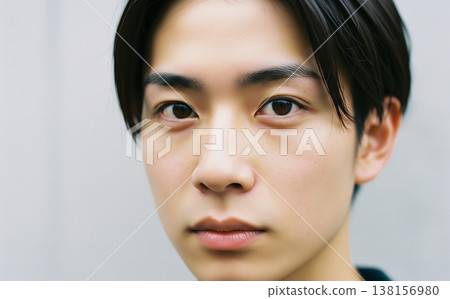 Close-up of a clean-cut young man's face 138156980