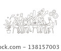 Illustration of someone working at a table 138157003