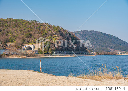 Lake Biwa shoreline scenery, Kitakomatsu, Otsu City, Shiga Prefecture Lake Biwa shoreline scenery, Kitakomatsu, Otsu City, Shiga Prefecture 138157044