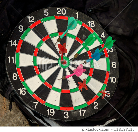 Darts game board outside 138157133