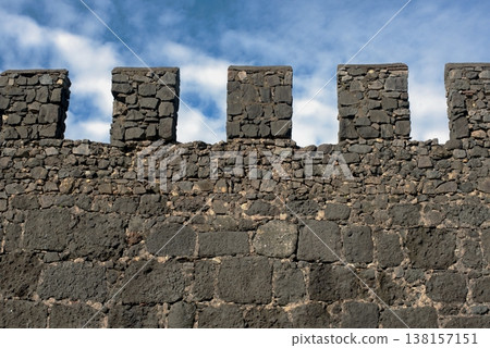 Gonio Fortress in Ajara, Georgia, near Batumi. Bright sunny day, blue sky Gonio Fortress in Ajara, Georgia, near Batumi. Bright sunny day, blue sky 138157151
