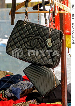 Counterfeit expensive label bags sold on market Counterfeit expensive label bags sold on market 138157281