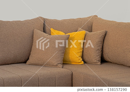 Textile decorative pillows on sofa corner Textile decorative pillows on sofa corner 138157290