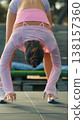 Elegant warmup with expressive movements during sunset hours 138157360