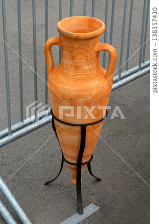 Ancient amphra vase outside Ancient amphra vase outside 138157410