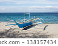 Colorful traditional banca boat by the ocean 138157434