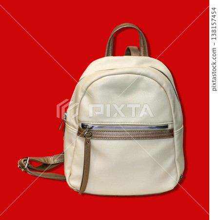 Leather white closed backpack 138157454