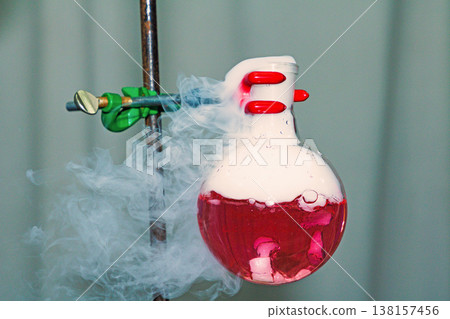 Red potion smoke in laboratgory Red potion smoke in laboratgory 138157456
