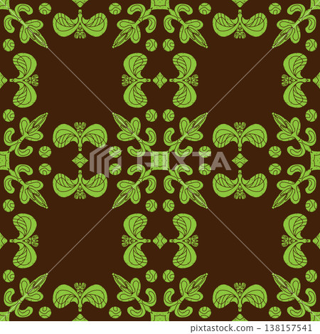 seamless pattern with stylized ornamental flowers 138157541