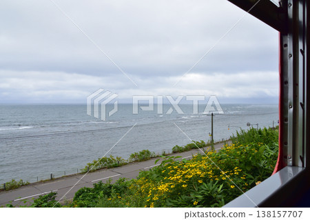 北海道南部伊沙裡比鐵道上磯站至大島東別站沿途風景 138157707