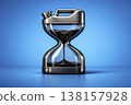 a fuel can hourglass with crude oil, generative AI 138157928