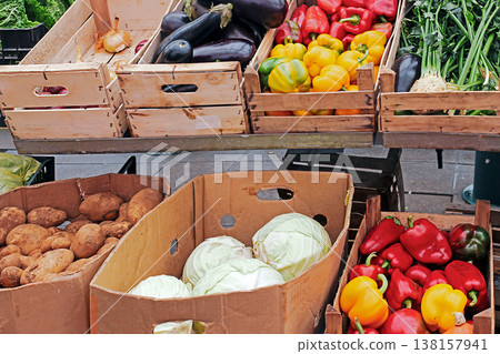 Market stall food Market stall food 138157941