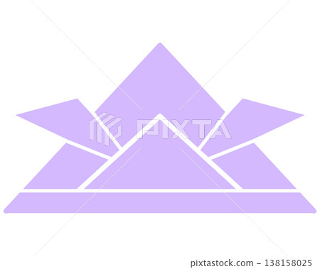 An illustration of a light purple origami helmet. 138158025