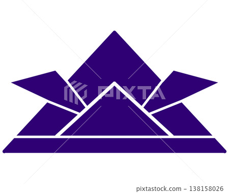 Illustration of a purple origami helmet 138158026