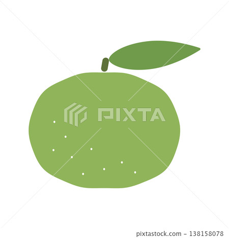 Yuzu green color icon. Simple and easy-to-use citrus fruit material. Yuzu green color icon. Simple and easy-to-use citrus fruit material. 138158078