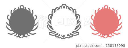 紅毛丹圖示集：三種熱帶水果圖示：黑白、線條藝術和彩色。 138158090