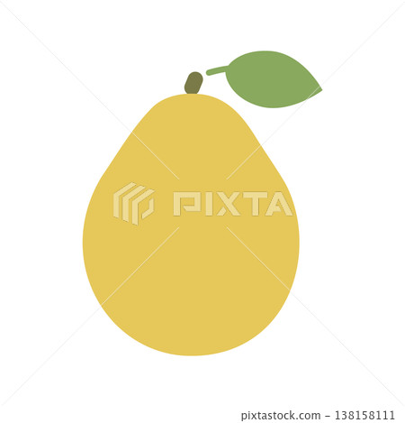 Quince color icon. Simple and easy-to-use autumn fruit flat vector material. Quince color icon. Simple and easy-to-use autumn fruit flat vector material. 138158111