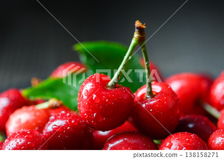 Fresh cherries with close perspective and soft blur 138158271