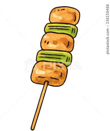 烤雞肉串蔥(單人份)插圖 - 居酒屋(日式酒吧)素材 烤雞肉串蔥(單人份)插圖 - 居酒屋(日式酒吧)素材 138158488