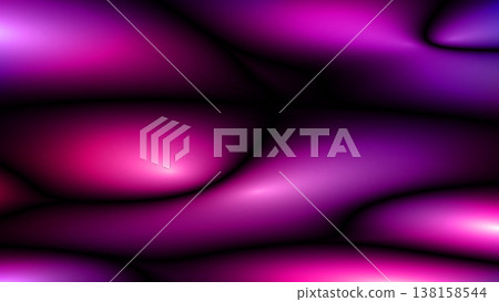 Abstract glowing purple and pink fluid background with vibrant liquid neon gradient, color transitions and ambient occlusion effect. Futuristic dark space modern template for design concepts/ 138158544