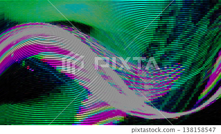 Vibrant abstract glitch wave background with distortion effect, bright dynamic waves, red and blue color lines for design concepts, wallpapers, presentations, posters, prints and web. Vector Vibrant abstract glitch wave background with distortion effect, bright dynamic waves, red and blue color lines for design concepts, wallpapers, presentations, posters, prints and web. Vector 138158547