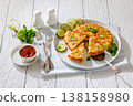 spanish potato omelette, tortilla on a plate 138158980
