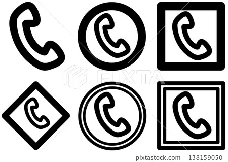Telephone icon set Telephone icon set 138159050