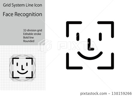 Face recognition icon, face recognition security Face recognition icon, face recognition security 138159266