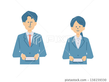 圖：身著西裝的人正在交換名片，圖中只露出上半身。 138159330