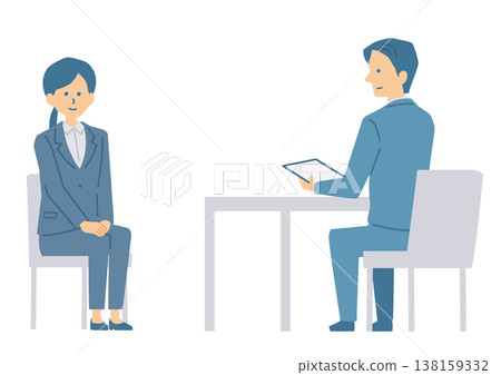 Illustration of an interview scene Illustration of an interview scene 138159332