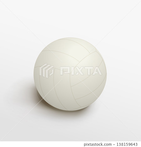 white valleyball ball lying on white back 138159643