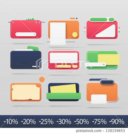 Discount labels and price tags UI set Discount labels and price tags UI set 138159653