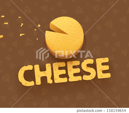 cheese logo with cheese wheel and text 138159654