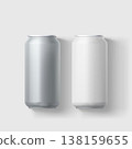 blank metal beer cans on white back 138159655