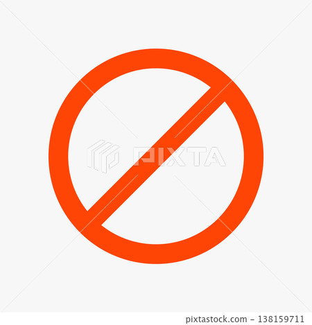 a red color prohibition sign on white a red color prohibition sign on white 138159711