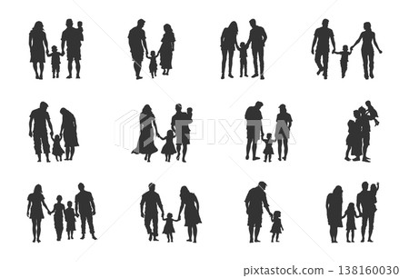 Happy family svg, Family silhouettes, Happy family silhouette, Family svg, Family silhouette, Happy family vectors. 138160030