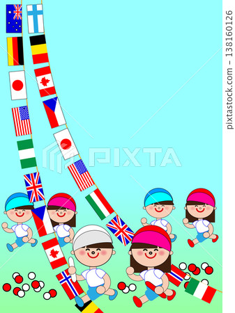 孩子們在運動會上歡呼 孩子們在運動會上歡呼 138160126