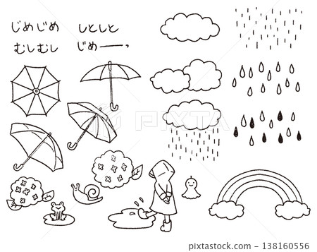 雨季線條藝術插畫集 雨季線條藝術插畫集 138160556