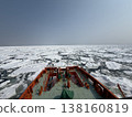 Ice floe ship sailing through clear skies 138160819