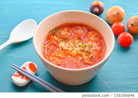 Tomato cheese salt ramen 138160846