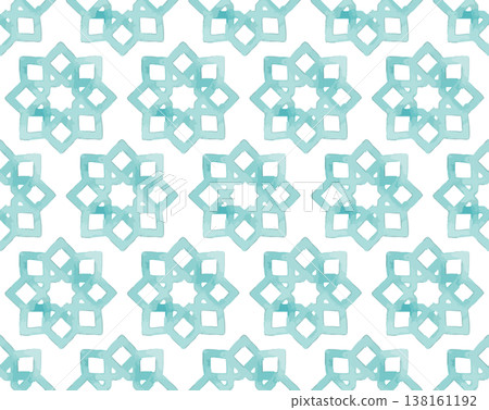 Watercolor-style Moroccan tile illustration pattern Watercolor-style Moroccan tile illustration pattern 138161192