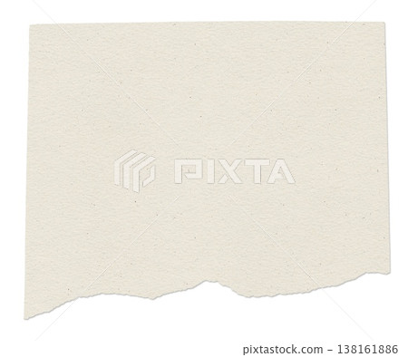 Minimal White Paper Texture Element Torn Clean Paper Background Isolated Piece 138161886