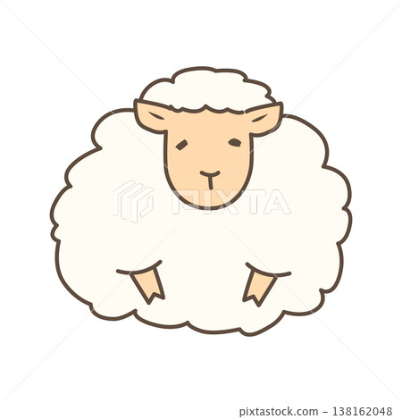 An illustration of a sheep sitting wrapped in fluffy wool. An illustration of a sheep sitting wrapped in fluffy wool. 138162048