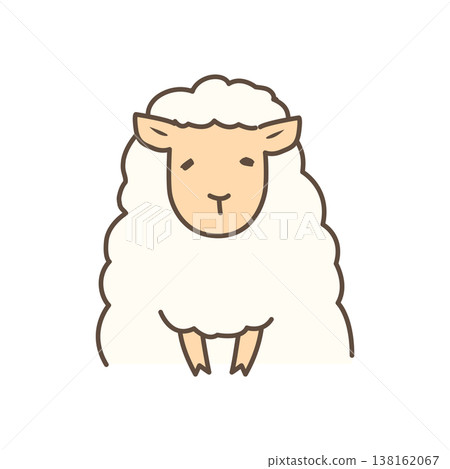 An illustration of a sheep facing forward. An illustration of a sheep facing forward. 138162067