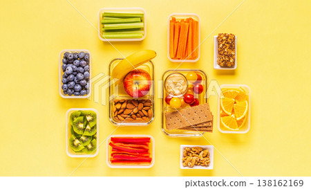 Healthy snack on a pastel background. 138162169