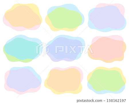 Colorful, overlapping, irregularly shaped frame set Colorful, overlapping, irregularly shaped frame set 138162197