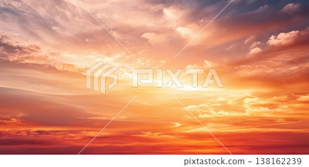 Dramatic orange sunset sky background with glowing clouds for landscape wallpaper and scenic banner design Dramatic orange sunset sky background with glowing clouds for landscape wallpaper and scenic banner design 138162239