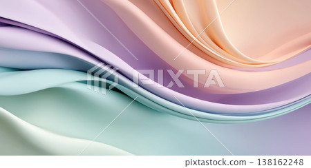 Pastel flowing waves background wallpaper with soft gradient ribbons for modern minimalist banner and app interface design and elegant interiors Pastel flowing waves background wallpaper with soft gradient ribbons for modern minimalist banner and app interface design and elegant interiors 138162248