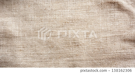 Coarse burlap fabric texture background in natural beige for rustic design upholstery and packaging background use 138162306